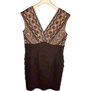 Jessica Howard Lace & Ruffle Cocktail Dress Size 14 | EUC